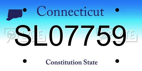SL07759 Connecticut License Plate