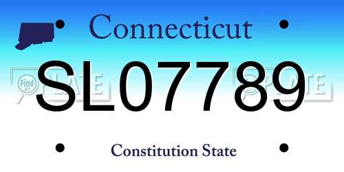 SL07789 Connecticut License Plate