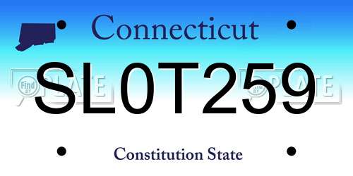 SL0T259 Connecticut License Plate