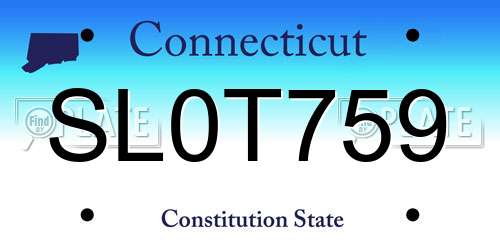 SL0T759 Connecticut License Plate