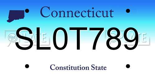 SL0T789 Connecticut License Plate
