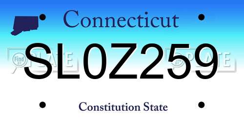 SL0Z259 Connecticut License Plate