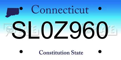 SL0Z960 Connecticut License Plate
