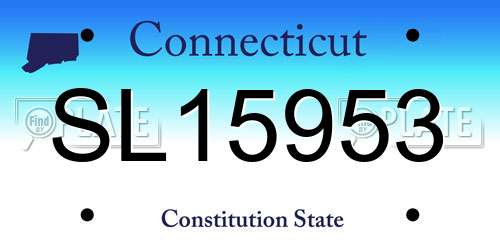 SL15953 Connecticut License Plate