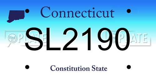 SL2190 Connecticut License Plate