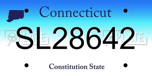 SL28642 Connecticut License Plate