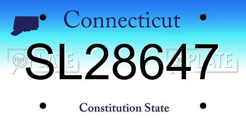 SL28647 Connecticut License Plate