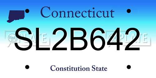 SL2B642 Connecticut License Plate