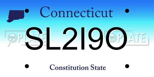 SL2I9O Connecticut License Plate