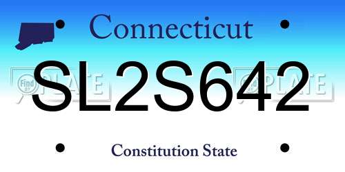 SL2S642 Connecticut License Plate