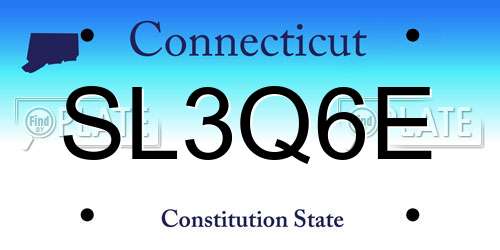 SL3Q6E Connecticut License Plate