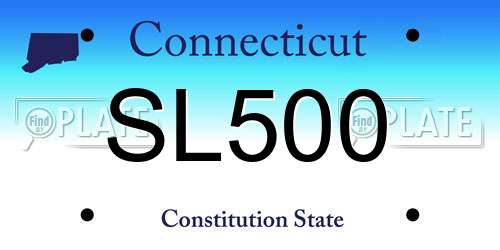 SL500 Connecticut License Plate