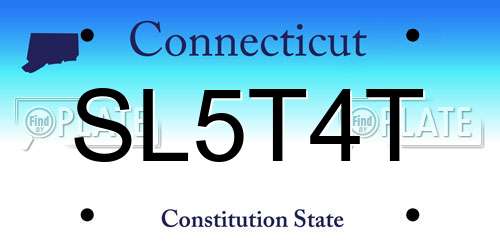 SL5T4T Connecticut License Plate