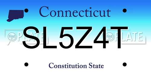 SL5Z4T Connecticut License Plate