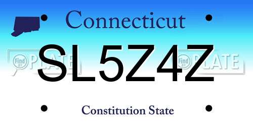 SL5Z4Z Connecticut License Plate