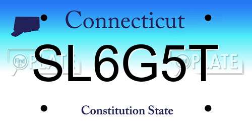 SL6G5T Connecticut License Plate