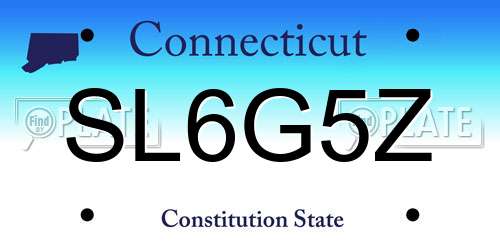 SL6G5Z Connecticut License Plate