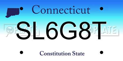 SL6G8T Connecticut License Plate