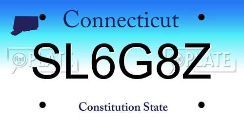 SL6G8Z Connecticut License Plate