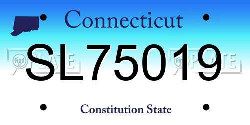 SL75019 Connecticut License Plate