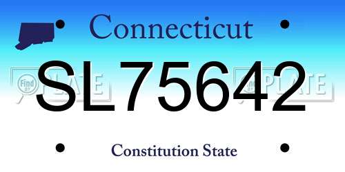 SL75642 Connecticut License Plate