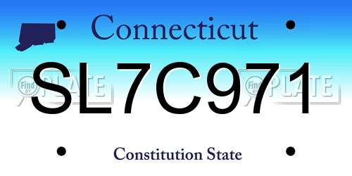 SL7C971 Connecticut License Plate