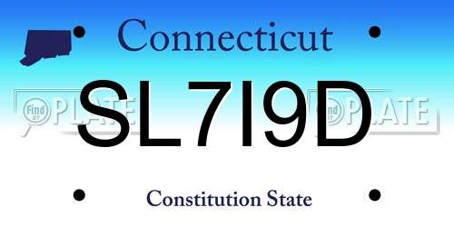 SL7I9D Connecticut License Plate