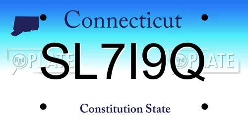 SL7I9Q Connecticut License Plate