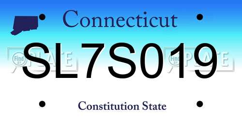 SL7S019 Connecticut License Plate