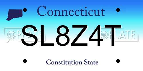 SL8Z4T Connecticut License Plate