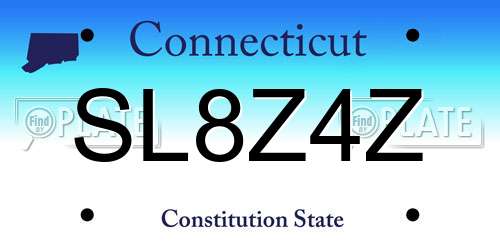 SL8Z4Z Connecticut License Plate