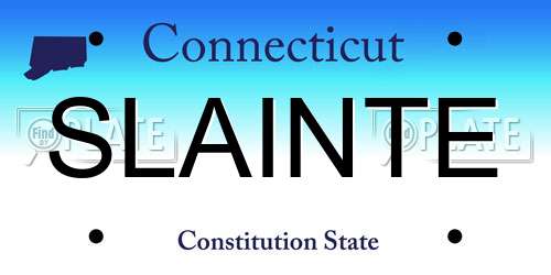 SLAINTE Connecticut License Plate
