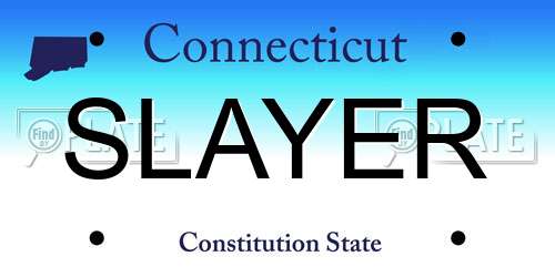 SLAYER Connecticut License Plate