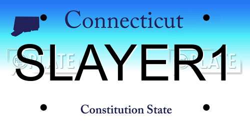 SLAYER1 Connecticut License Plate