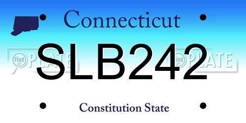 SLB242 Connecticut License Plate
