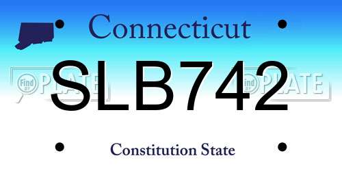 SLB742 Connecticut License Plate