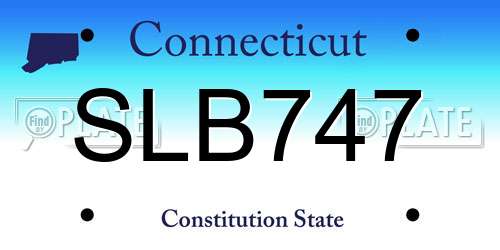SLB747 Connecticut License Plate