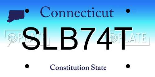 SLB74T Connecticut License Plate