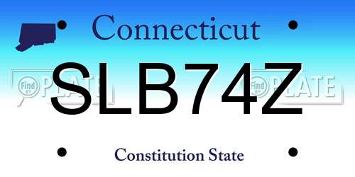 SLB74Z Connecticut License Plate