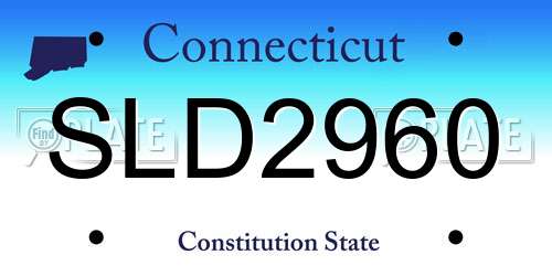 SLD2960 Connecticut License Plate