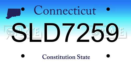 SLD7259 Connecticut License Plate