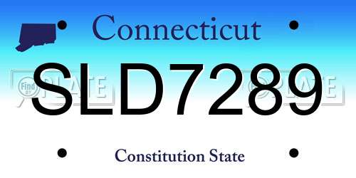 SLD7289 Connecticut License Plate