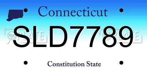 SLD7789 Connecticut License Plate
