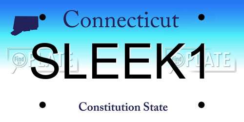 SLEEK1 Connecticut License Plate