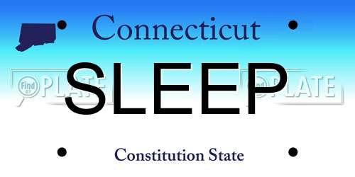SLEEP Connecticut License Plate