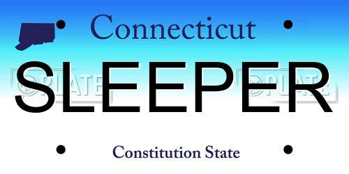 SLEEPER Connecticut License Plate