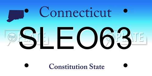 SLEO63 Connecticut License Plate