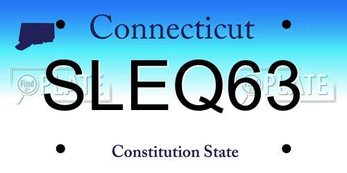 SLEQ63 Connecticut License Plate