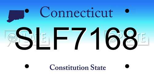 SLF7168 Connecticut License Plate