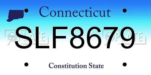 SLF8679 Connecticut License Plate